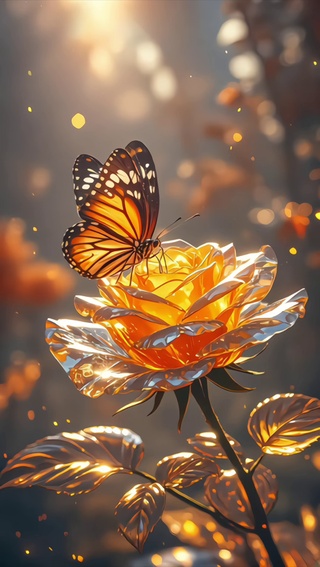 橙色玫瑰花