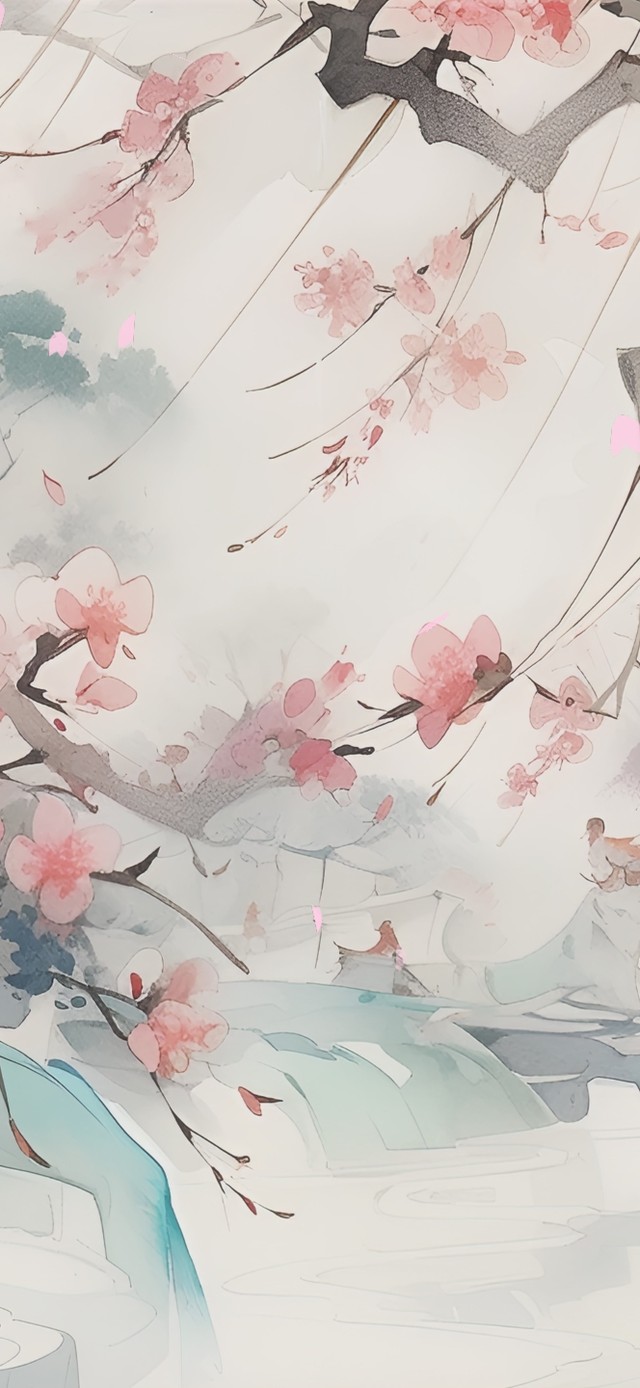 水墨桃林