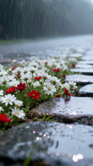 雨中花径