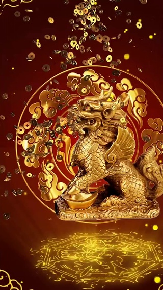 麒麟吐金 财运亨通