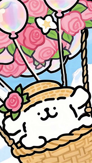 线条小狗的热气球之旅