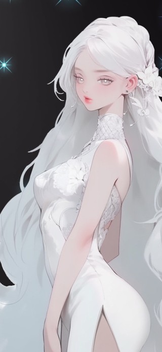 纯真银发白羊座美少女