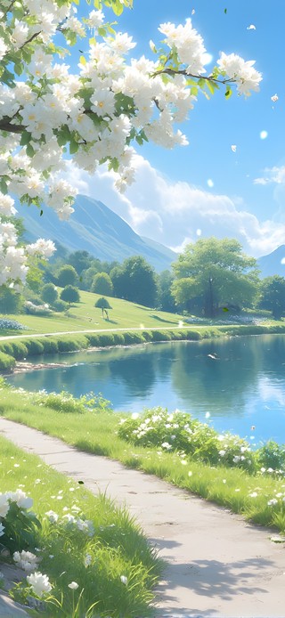 清新湖水