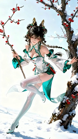 公孙离雪地旗袍