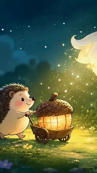 月夜森林治愈小刺猬
