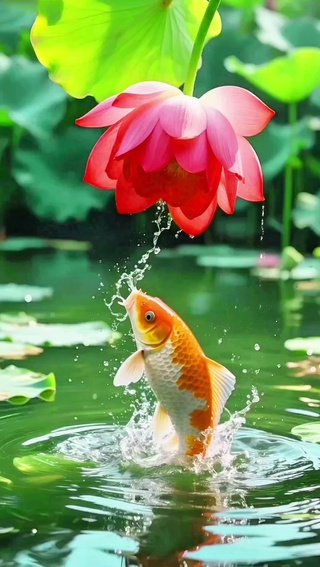 鲤鱼红花