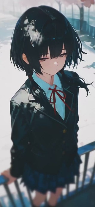 樱花树下的少女