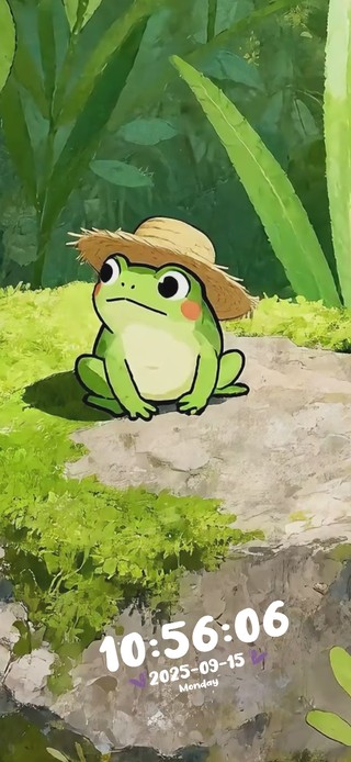 爱心叶子草帽蛙蛙