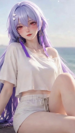 慵懒海岸美女莫宁