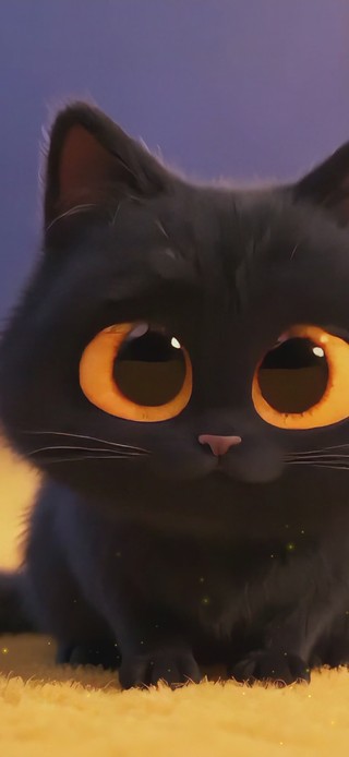 可爱小黑猫