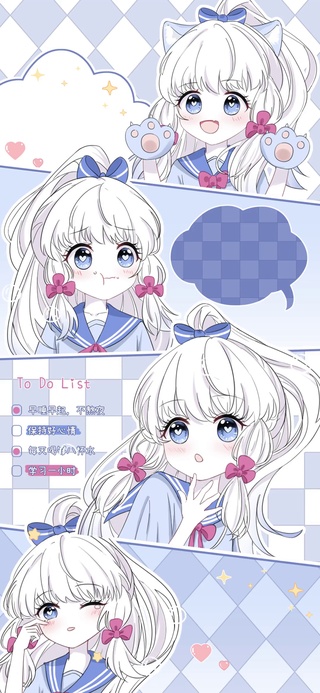 四格漫画 可爱少女