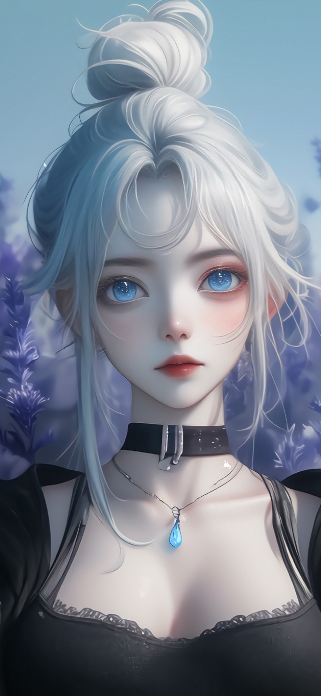 薰衣草丛中的女孩