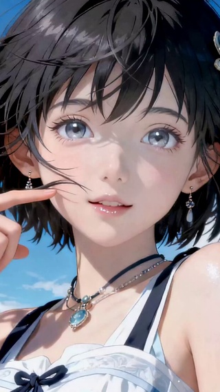 晴空花海清新二次元美少女