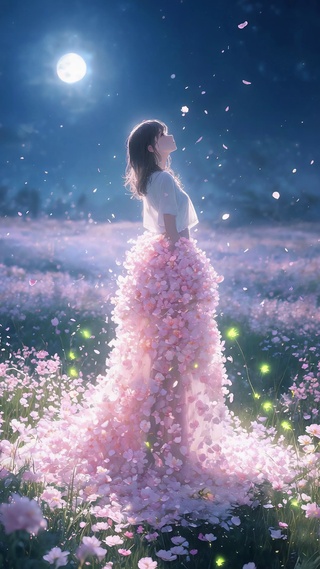 梦幻美女鲜花壁纸