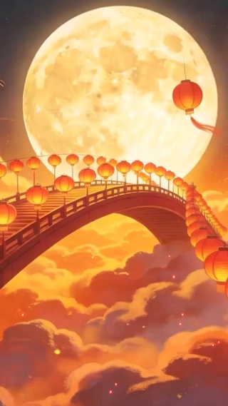 夜景中秋烟花