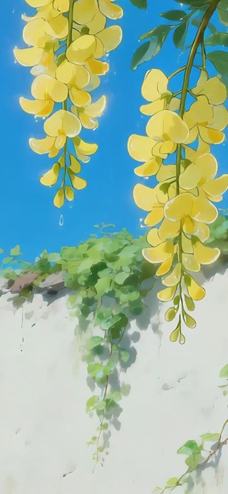 雨中盛开的花