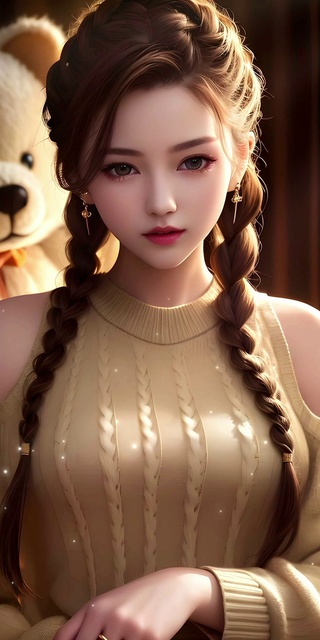 麻花辫美少女