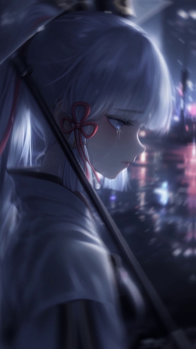 雪墨壁纸丨神里绫华丨雨寂孤身丨