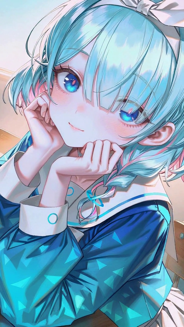 教室蓝发少女阿罗娜