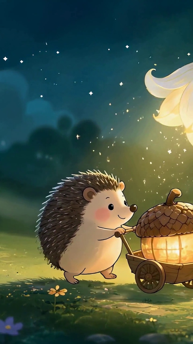 月夜森林治愈小刺猬