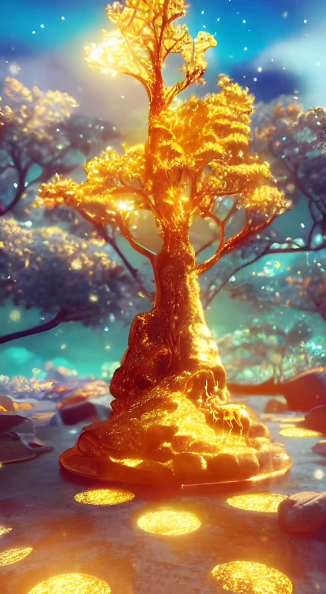 金灿灿金钱树吸吸好运气