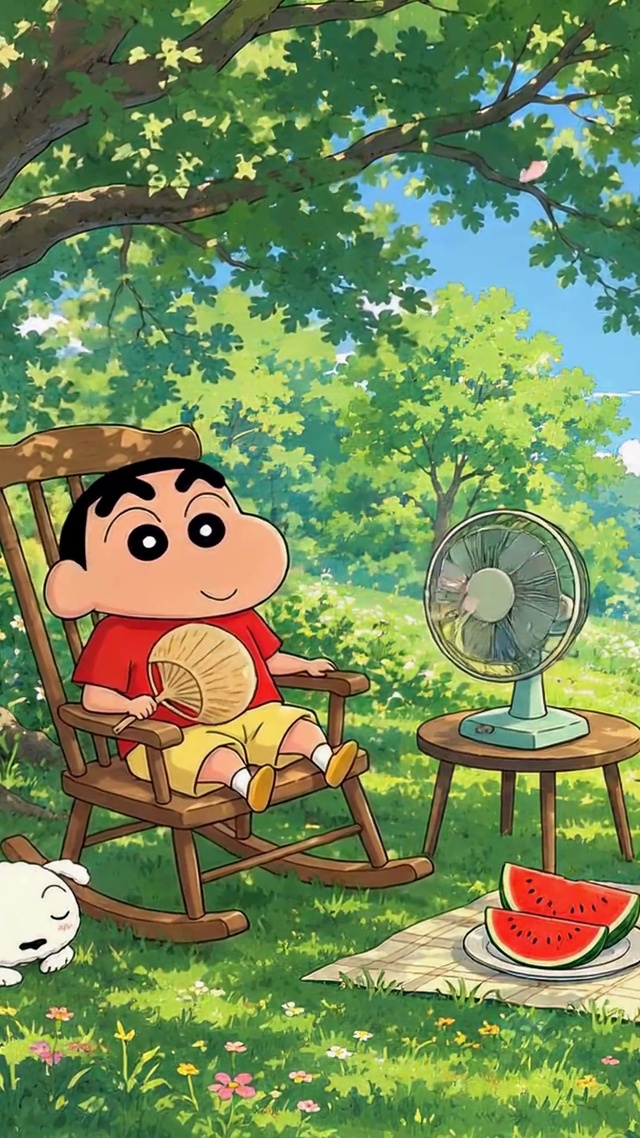 蜡笔小新夏日林间野餐