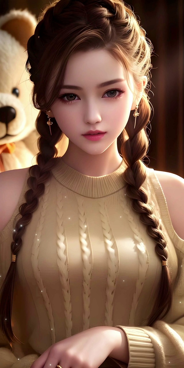 麻花辫美少女