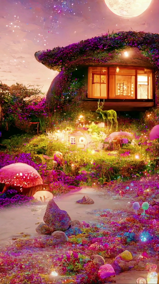 星星下的蘑菇小屋