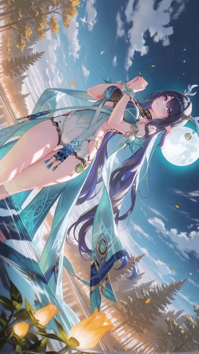 月色湖面长腿菈乌玛