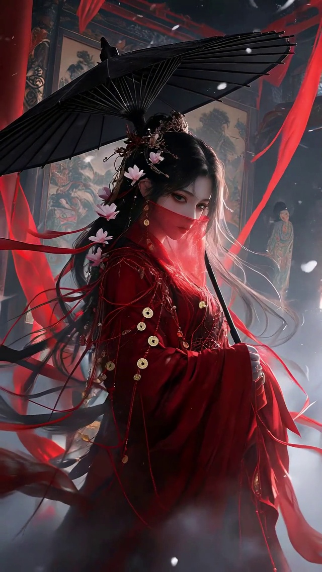 古风红妆美女