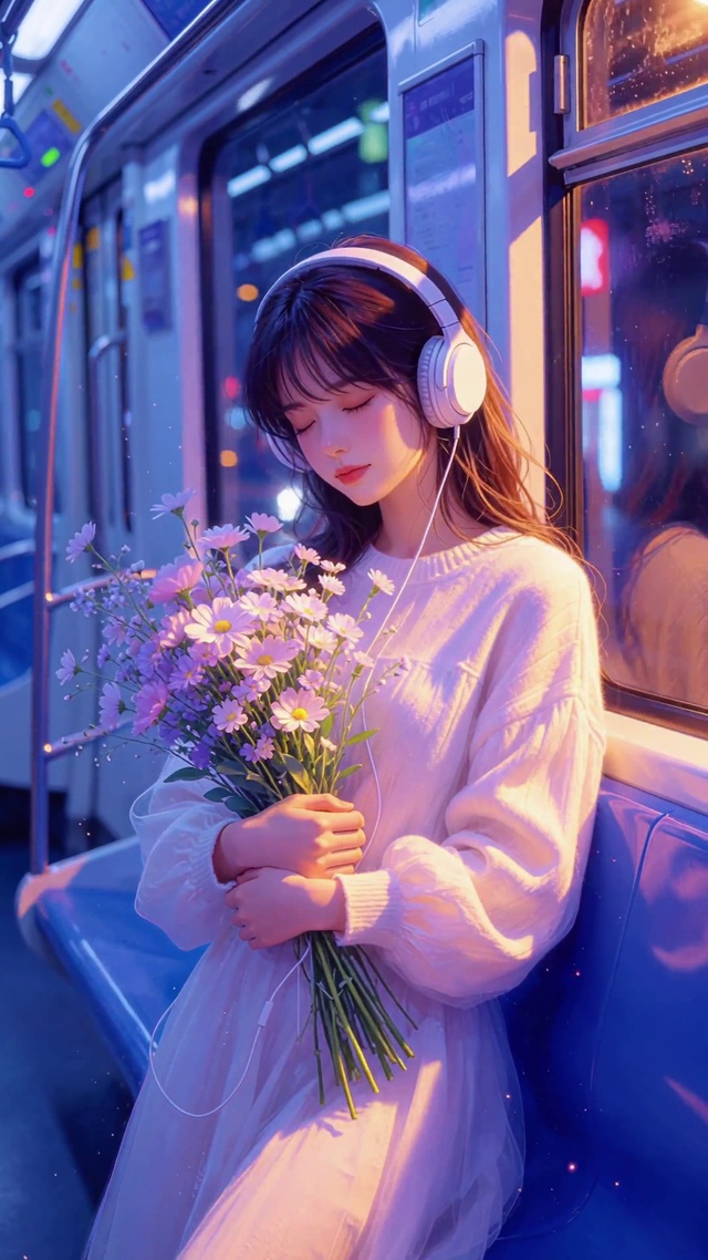 治愈鲜花美女壁纸