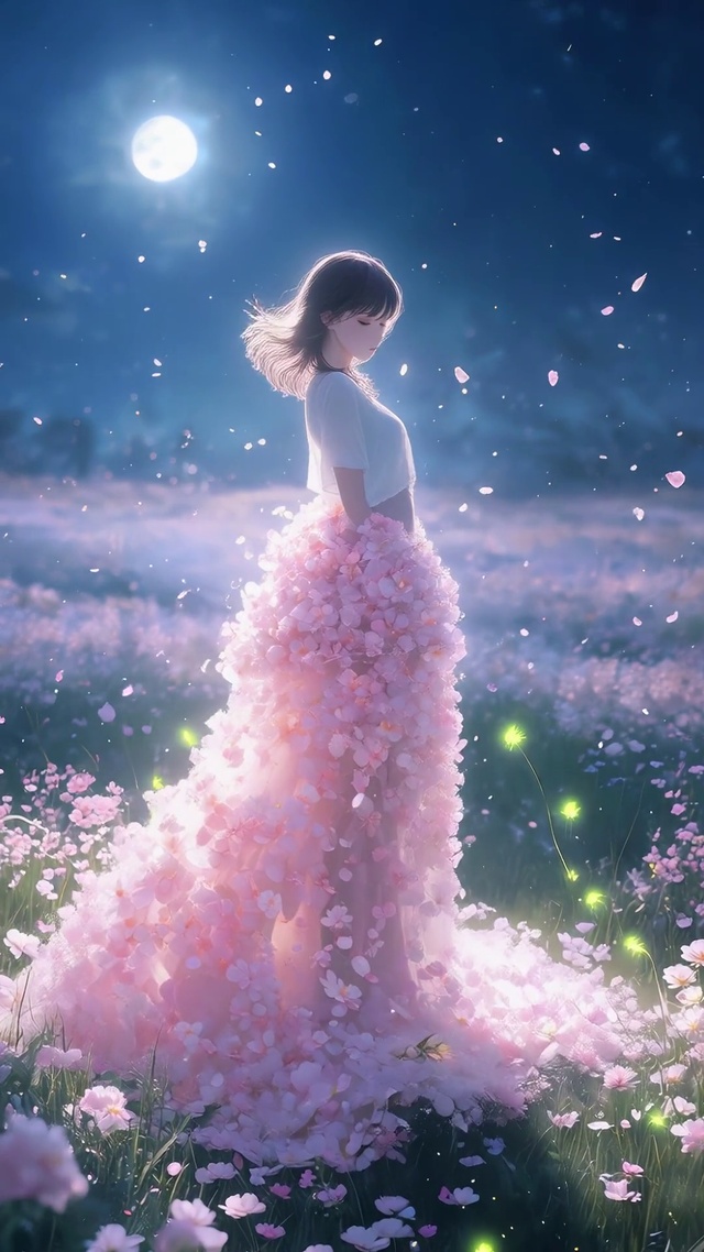 梦幻美女鲜花壁纸