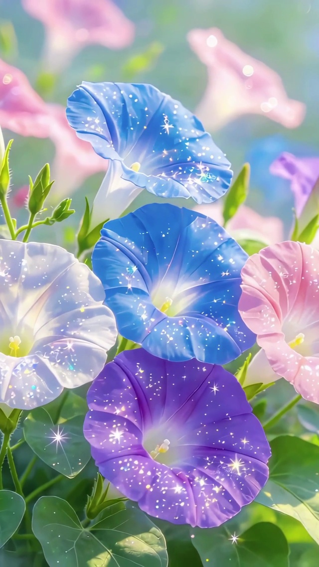彩色牵牛花