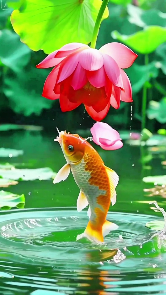 鲤鱼红花